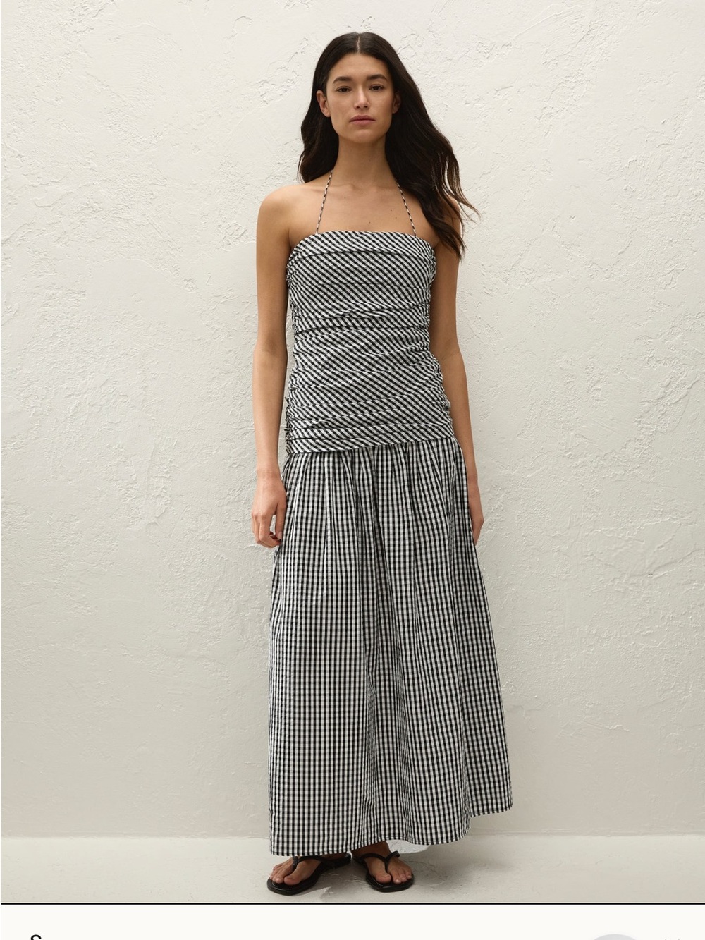 Faithfull the Brand Black and White Gingham Maxi Dress